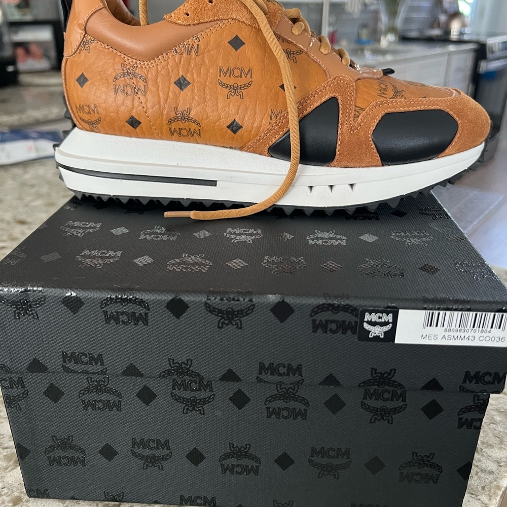 MCM Tan and Black Sneakers